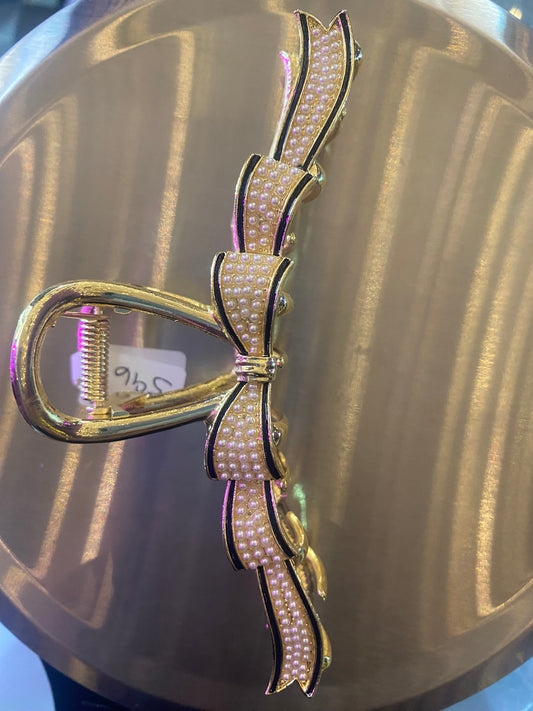 Gold Ribbon Hair Claw