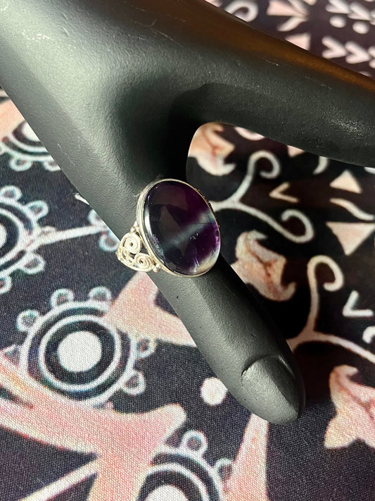 Large Oval Fluorite Ring