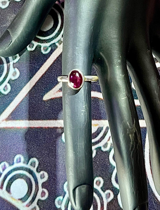 Small Garnet Oval Ring