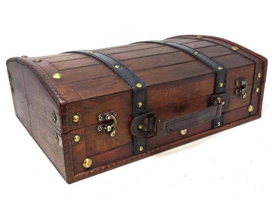 Antique Wooden Travel Suitcase