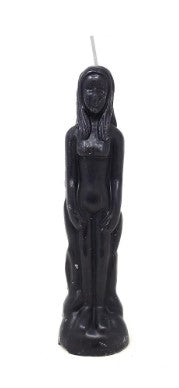 Female Figure Candle Black 8"
