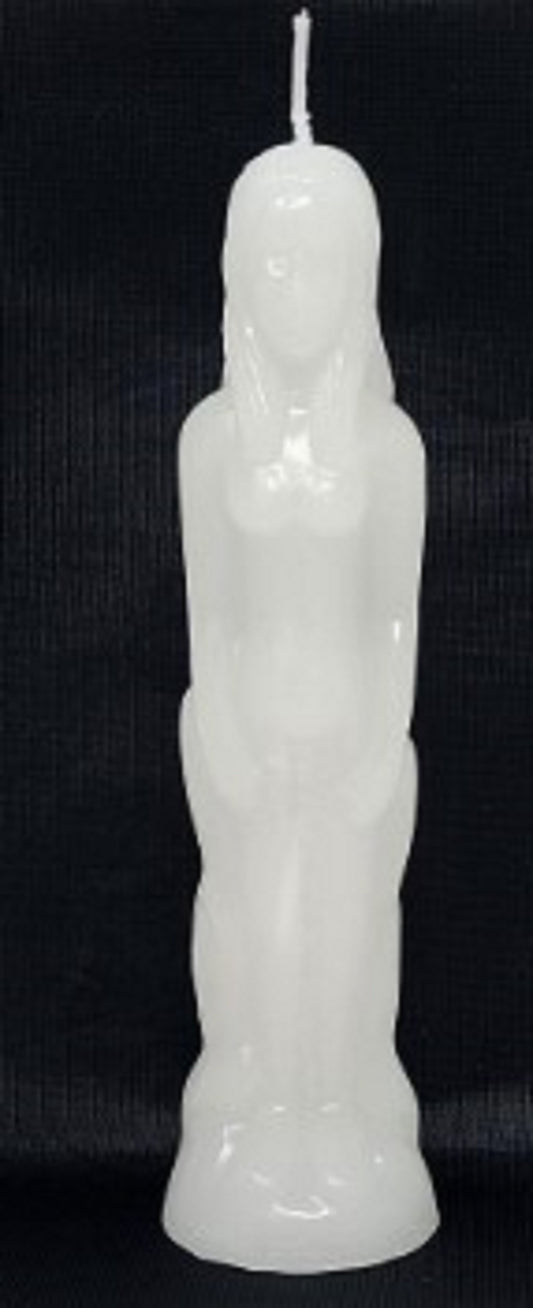 Female Figure Candle White 8"