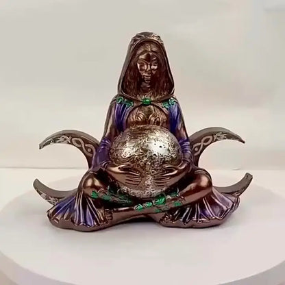 Gaia Triple Moon Goddess Statue