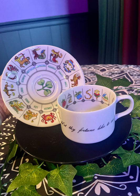 Chinese Fortune Teacup and Saucer