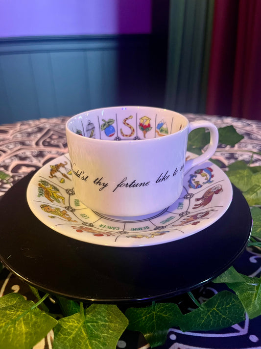 Chinese Fortune Teacup and Saucer