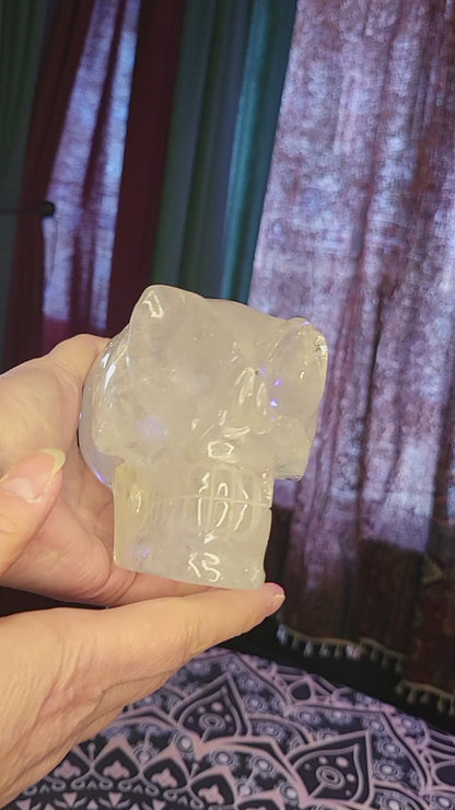 Clear Quartz Alien Skull
