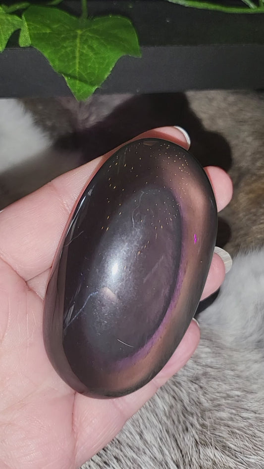 Rainbow Obsidian Palm Stone
