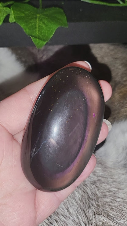 Rainbow Obsidian Palm Stone